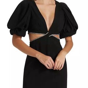 A.L.C. Black Puff Sleeve Mini Dress